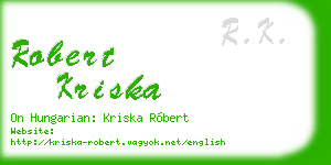 robert kriska business card
